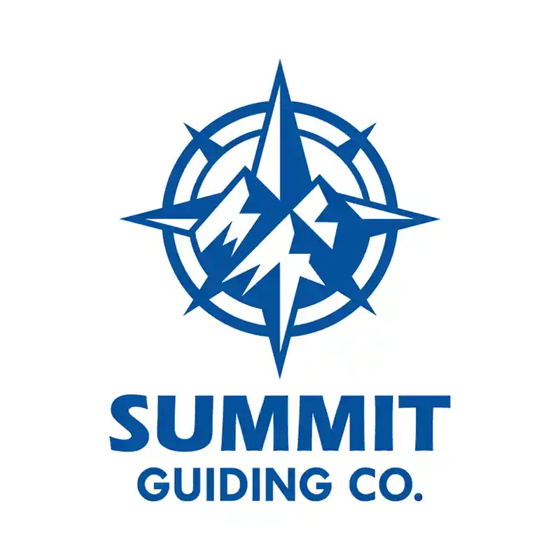 Summit Guiding Co compass mountain logo made with Logo Creator